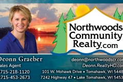 Lakefront homes, waterfront lots, lakeside cabins, off water houses, hunting land, commercial property, and all MLS listings for sale in Northern Wisconsin. Call Northwoods Community Realty for all your real estate needs. Whether you’re a first time home buyer or you’re looking for a vacation home from Lake Nokomis to Lake Minocqua, call Tomahawk’s leading real estate office or visit NorthwoodsCommunityRealty.com.