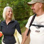 Couple hiking on trail in Tomahawk WI
